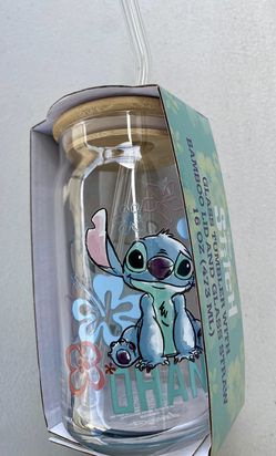 Stitch Glass Tumbler With Straw
