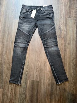 MNML M14 Stretch Denim Black Biker Jeans