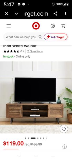 59"x21"x16"EDYO LIVING Modern/Contemporary White 59.06-in W TV stand ( Accommodates TVs up to 70-in )