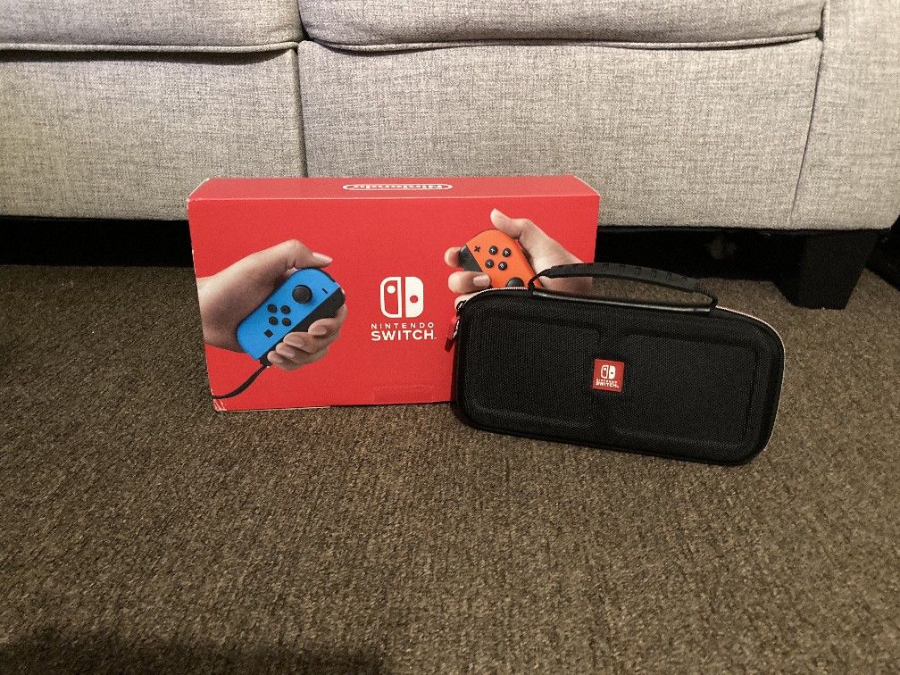Nintendo Switch + Case and Smash Bros.