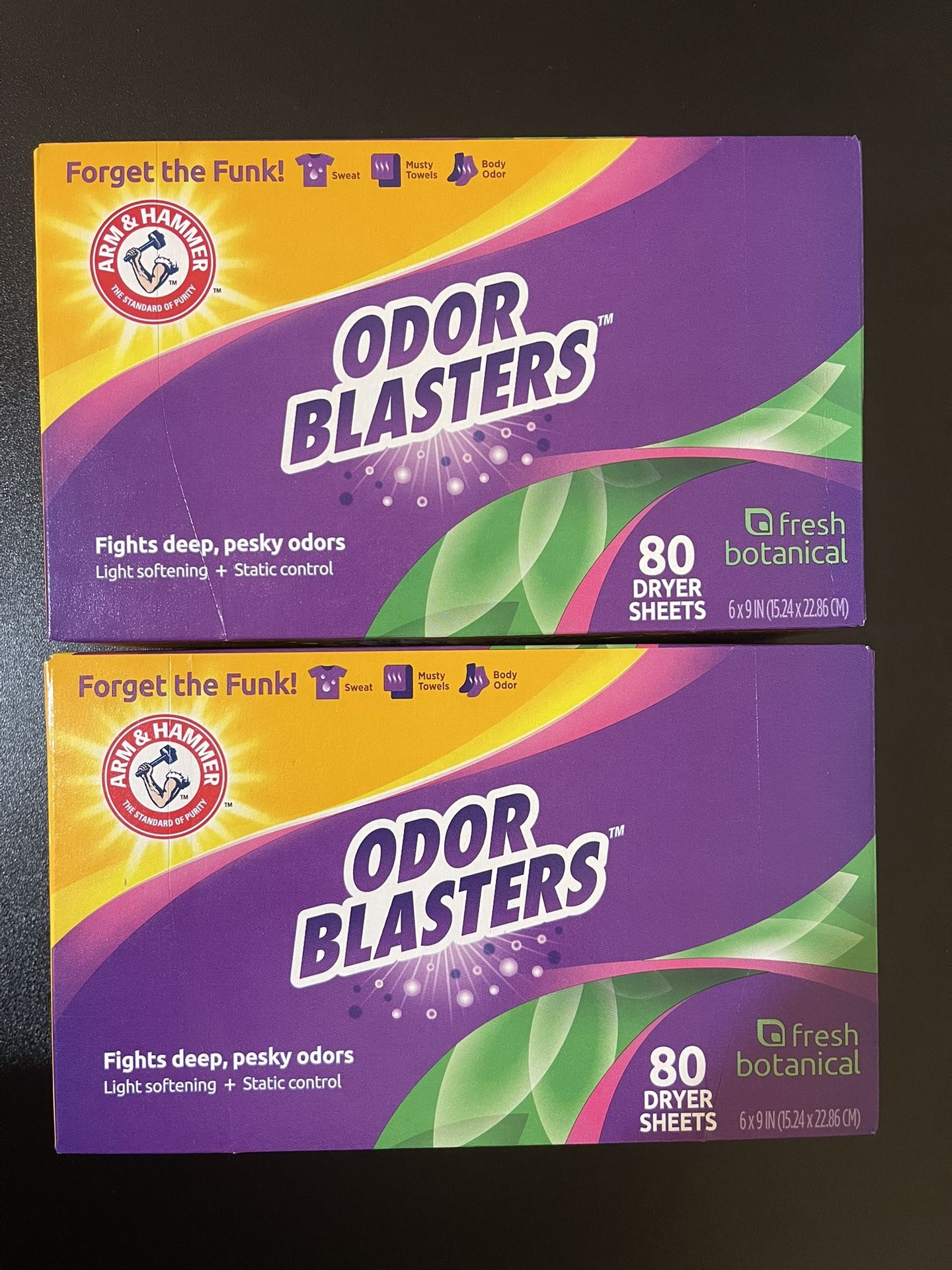 2pack Arm & Hammer Odor Blasters Fresh Botanical Fabric Softener Sheets