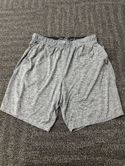 Glacier Mens Gray Heathered Knit Athletic Gym Shorts Size XL 8" Inseam