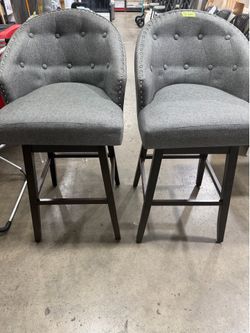 Bar Stools Set of 2 (360-degree Swivel) Chairs