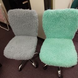 Gray Or Mint Color Fur Computer Chair