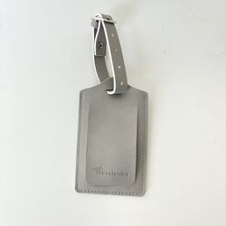 Travelambo Leather Luggage Tag - Light Grey