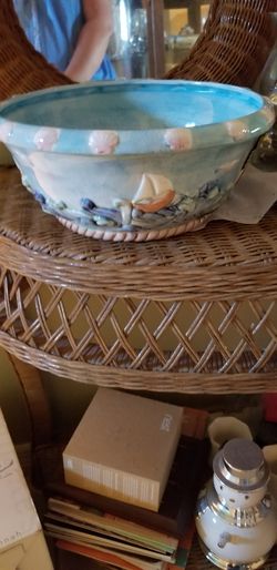 Very nice Large Nautical beach boat scene bowl