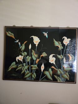 4 Chinese panels flower
