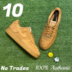 Size 10 Nike Air Force 1 x Supreme “Wheat”  🦺