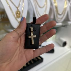 14kt Diamond Cross Charm .95ct Natural Diamonds 