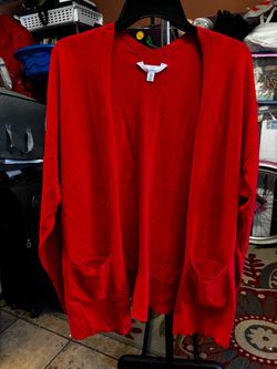 Time and Tru Red Open Front Cardigan XXL