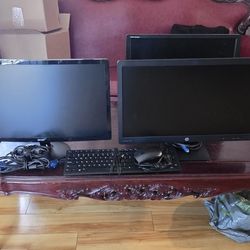 Two monitors. 23" Acer & 23" HP. Free mouse and keyboard