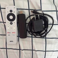 Onn Android TV Streaming Stick w/ Remote & Power Cable – Works Great 