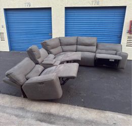 6-Piece Fabric Power Reclining Sectional with Power Headrests