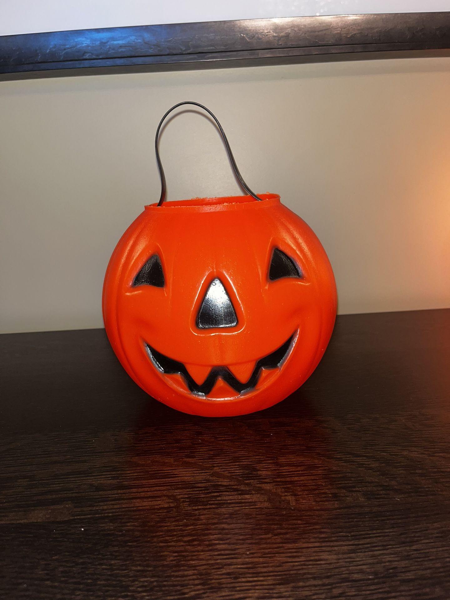Vintage Halloween 1980 CAROLINA JOL Blow Mold Pumpkin Candy Pail