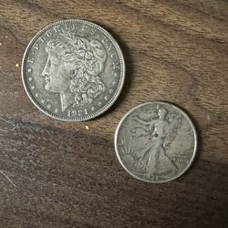 1921 Silver dollar & 1943 Half Dollar