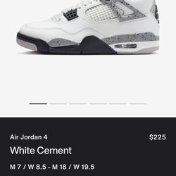 Air Jordan Retro 4 (White Cement) 