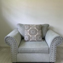 Teal Chair & Ottoman