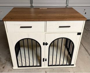 Dog Crate Furniture Console with Drawers