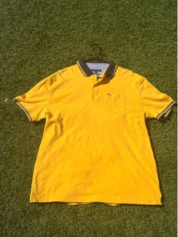 Tommy Hilfiger Custom Fit Yellow Pocket Polo Shirt Mens XL Short Sleeve