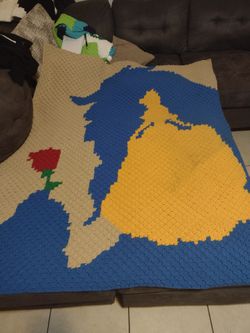 Handmade Beauty And The Beast Blanket