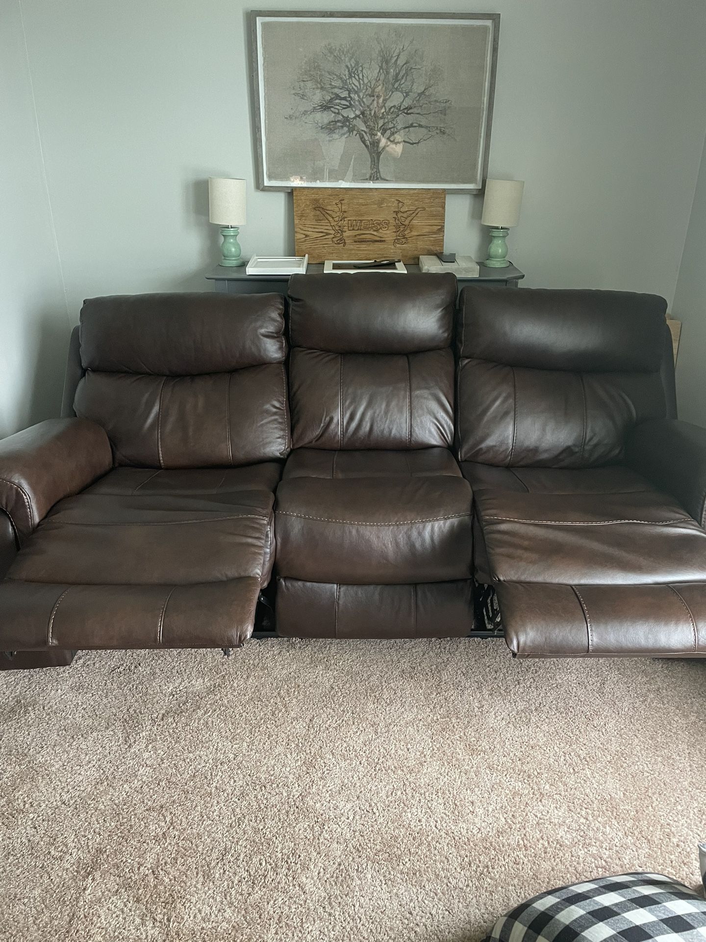 Leather Electric Reclining Couch