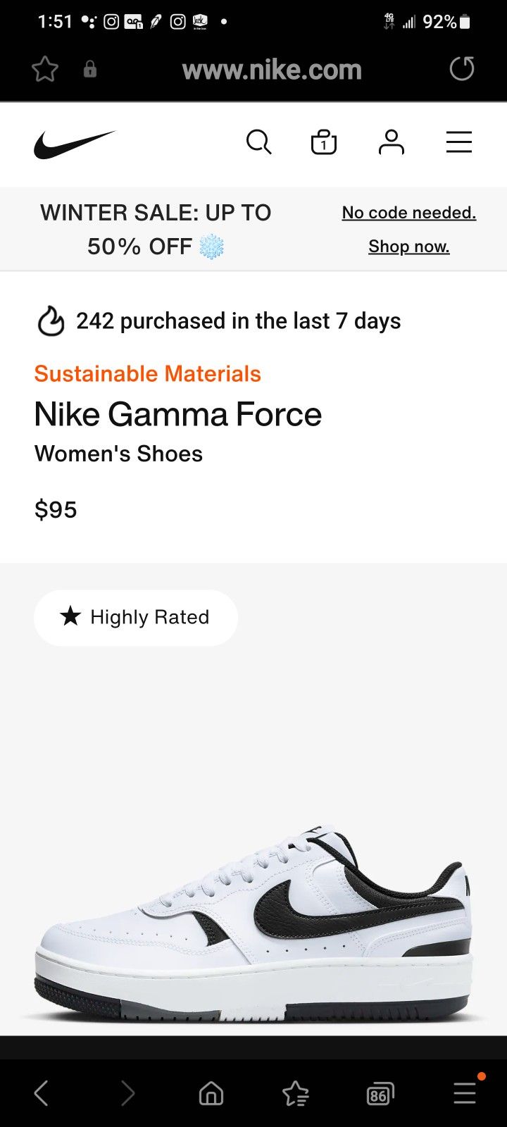 NIKE GAMMA FORCE