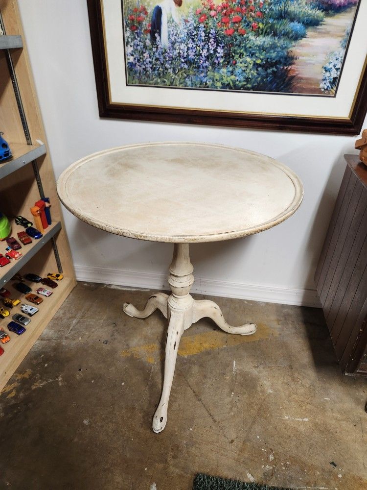 Antique Rustic Pedestal Table
