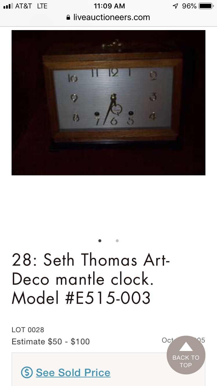 ANTIQUE SETH THOMAS ART DECO MANTLE CLOCK! VERY COLLECTIBLE! PRICED TO SELL!