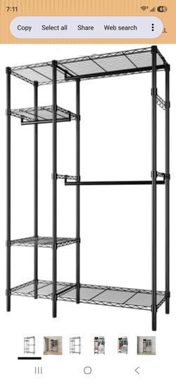 Clothing Racks For Hanging Clothes Rack Portable Closet Garment Coat Rack With Shelves, Hanger Stand Wardrobe Closet,Portable Clothing Rack for Hangin