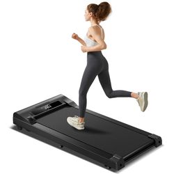 UMAY Lightweight Small Under Desk Treadmill Walking Pad - Only 40 LBS, Portable Mini Treadmill for Home Office, Compact Walking Treadmill with Remote 