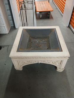 Outdoor Fire Pit Table with Ornate Base