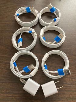 6 pack for 6Ft cables and 2 wall chargers use for Iphone