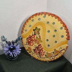 Handpainted Italica Ars Round Ceramic Serving Platter