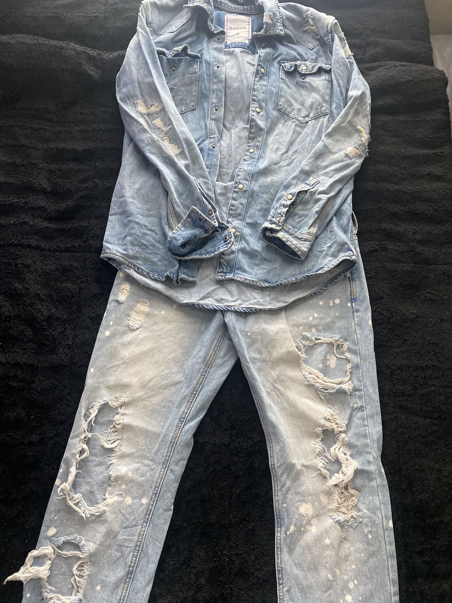 Blue Jean Jacket And Pants