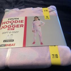 Two piece girls jogger with hood