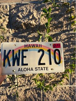 hawaii license plate vintage 2006 tags rainbow