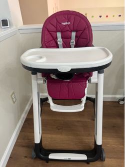 Adjustable High Chair - Very good condition w/ xtra red seat cover