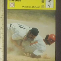 1979 Sportscaster Thurman Munson New York Yankees N.Y. Baseball Photo Large Over-sized Card HTF Collectible Vintage Italy