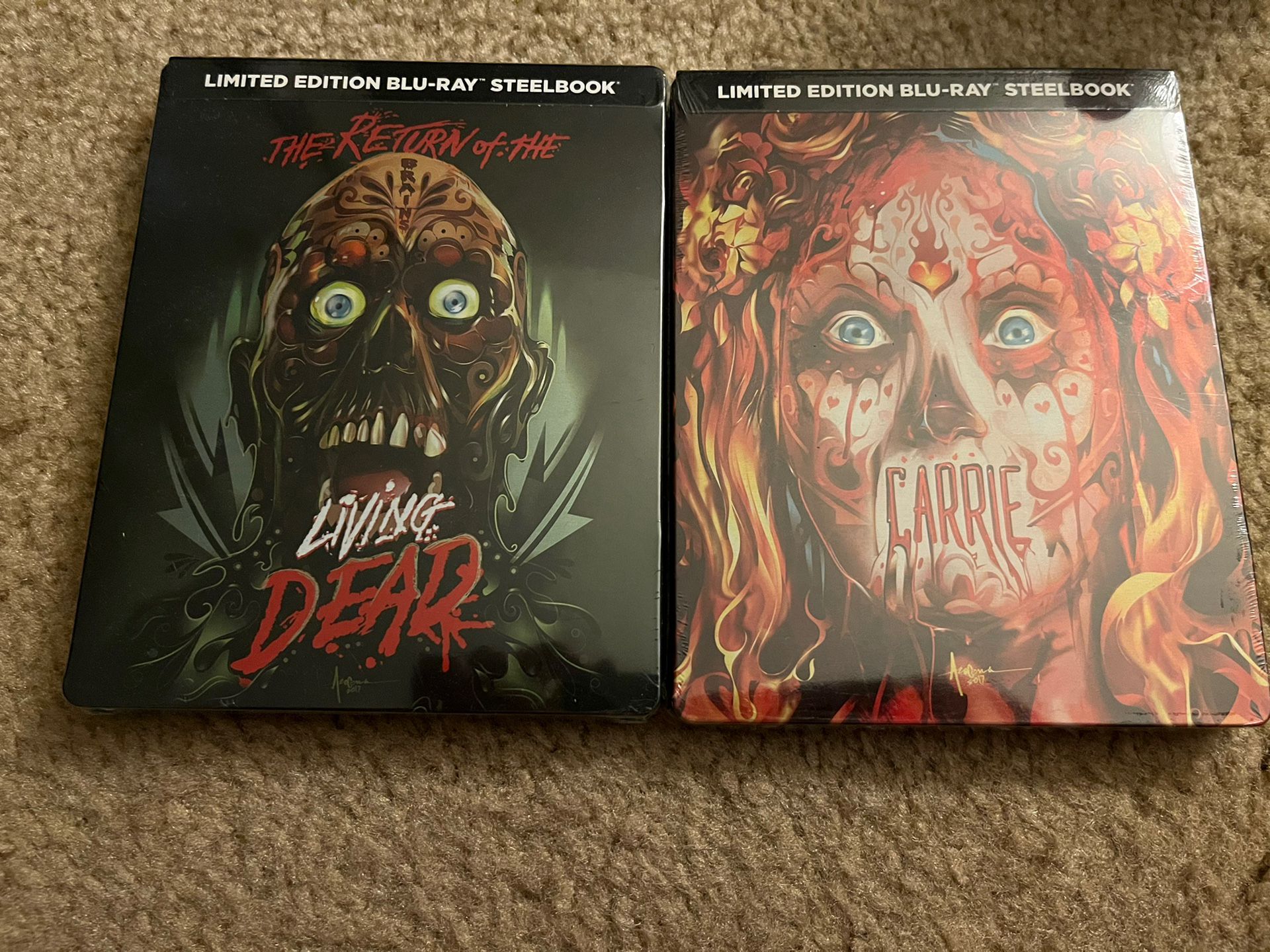 Return Of The living Dead And Carrie Horror Bluray Steelbooks