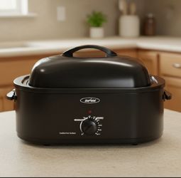 OBO New Sunvivi 22lb 18 Quart Electric Black Roaster Oven With Self-Basting Lid