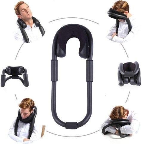 Skywin Sleeping Support and Chin Strap - Ergonomic Head Neck Shoulder and Arm Stabilizing Pillow - Folding Compact Sleep Support Helps Rest and Relaxa