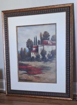 Framed Wall Art Painting – Elegant Wooden Frame – Excellent Condition – Ready to Hang