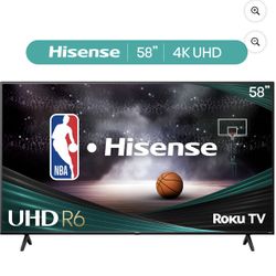 Hisense 58" Class 4K UHD LED LCD Roku Smart TV HDR R6 Series 58R6E3