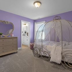 Beautiful Princess Bed And Dresser With Mirror 