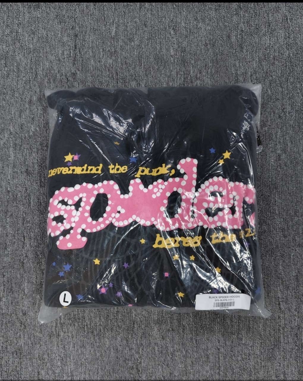V2 black pink sp5der hoodie size small