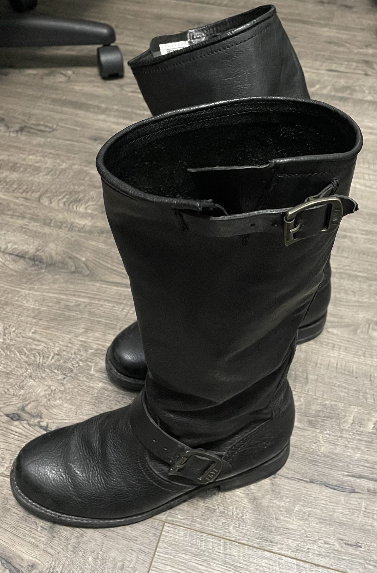 FRYE Leather Black Boots $75