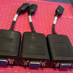 Lot of 3 Fox Conn VGA to display port adapter