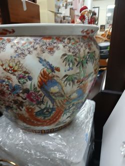 Porcelain Fish Bowl Planter 