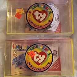 Set 2 1999 TY Beanie Babies Official Club Collectors Card Storage Boxes