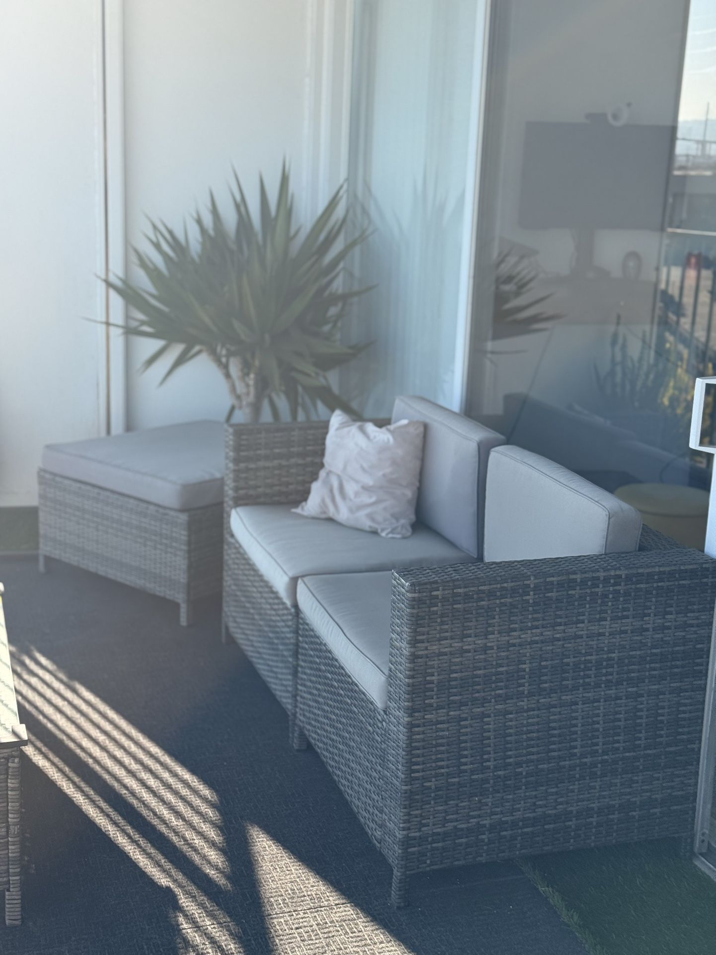 Outdoor Wicker Furniture + Fire Pit set